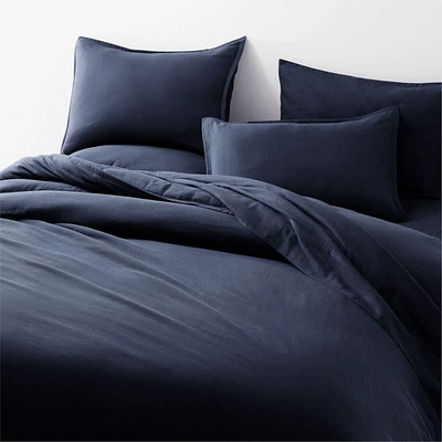 Organic Double Weave Indigo Blue King Duvet