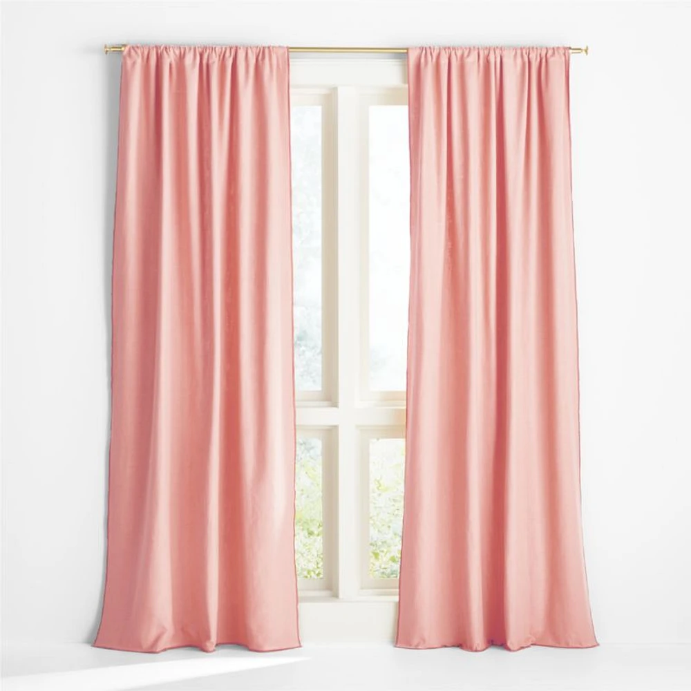 Ori Pink Cotton Window Curtain Panel 44"x63"