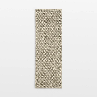 Orly Wool Blend Handwoven Cream and Grey Runner Rug 2'10"x9'