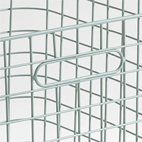 Outline Sage Large Wire Metal Floor Storage Bin with Wood Lid