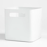 Outline White Metal Storage Bin with Handles