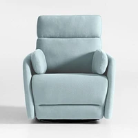 Owen Morning Surf Blue Nursery Electronic Power Recliner with Night Light