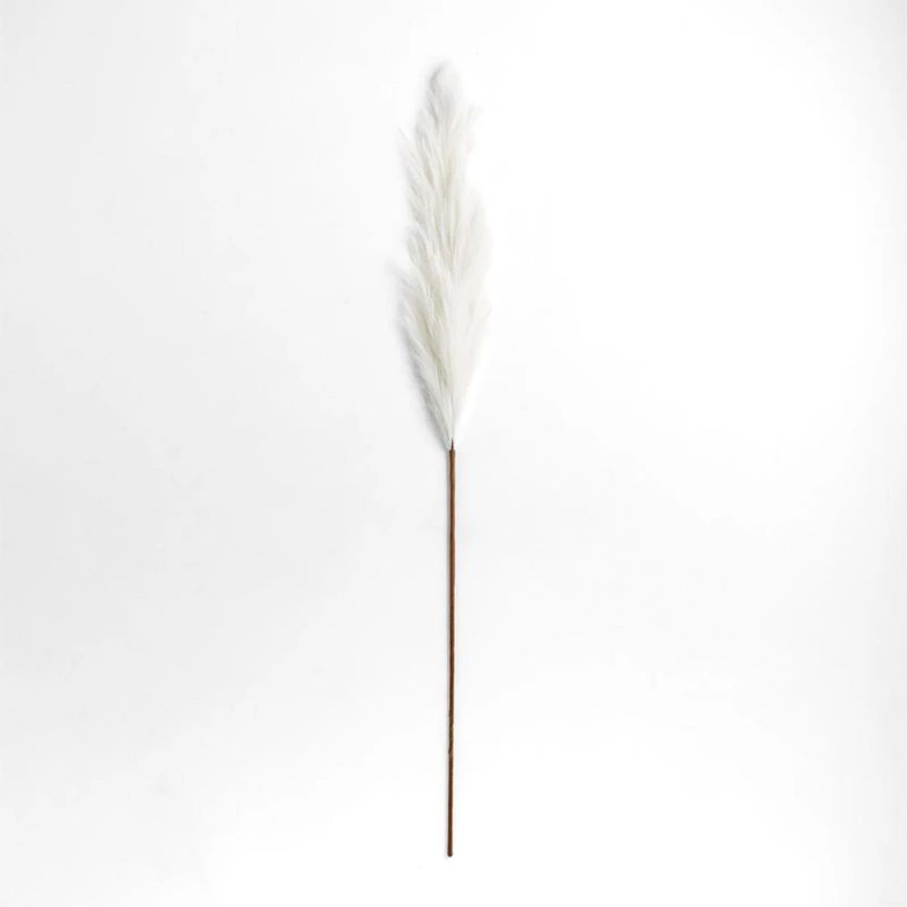 Faux Ivory Pampas Grass Stem 6'