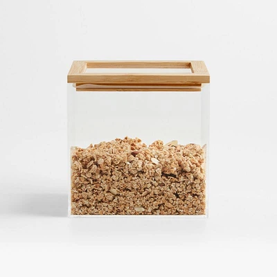 Rectangular Acrylic Pantry & Drawer Food Storage Container with Bamboo Lid