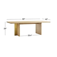 Paradox 89" Natural Oak Dining Table