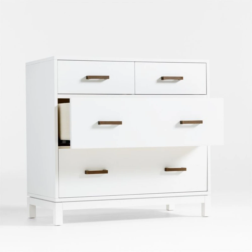 Parke 36" White Wood 4-Drawer Kids Dresser Chest
