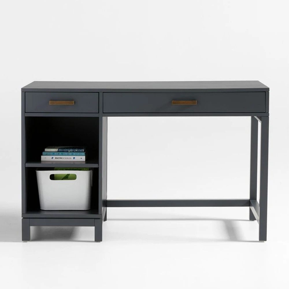 Parke Charcoal Wood 2-Drawer Kids Desk