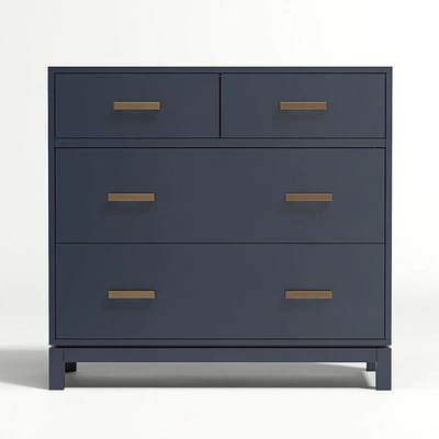Parke 36" Navy Blue Wood 4-Drawer Kids Dresser Chest