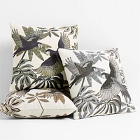 Parrot Printed 20"x20" Clay Taupe Outdoor Throw Pillow