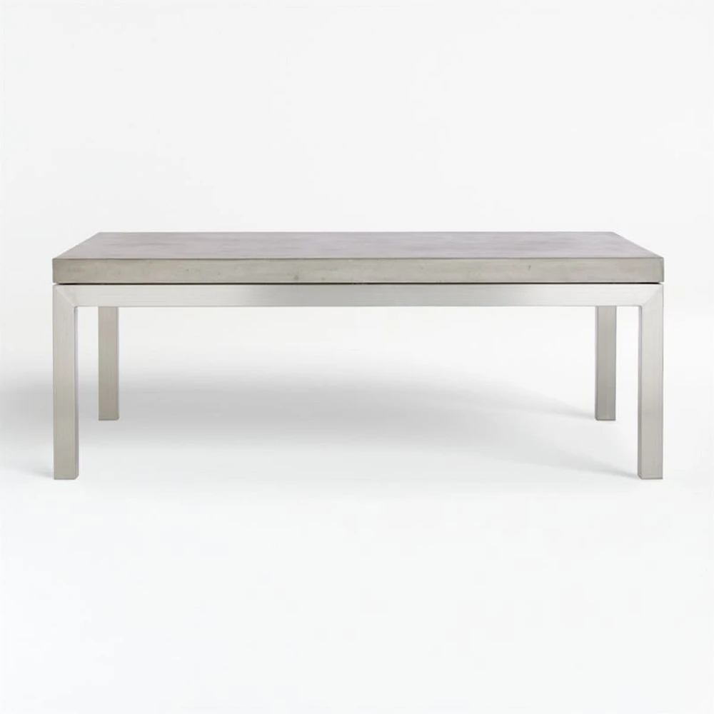 Parsons Concrete Top/ Stainless Steel Base 48x28 Small Rectangular Coffee Table