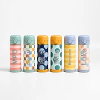 Polka Dot Insulated Stainless Steel Kids Water Bottle with Straw and Leak-Proof Lid