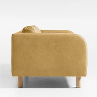Pershing Leather Curved-Arm 79" Sofa