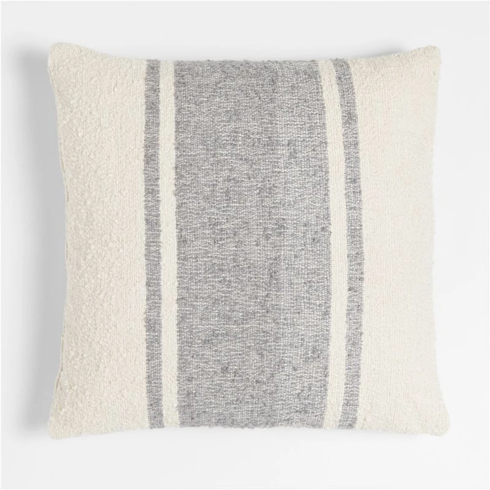 Persimmon 23"x23" Grey Stripe Outdoor Pillow by Leanne Ford