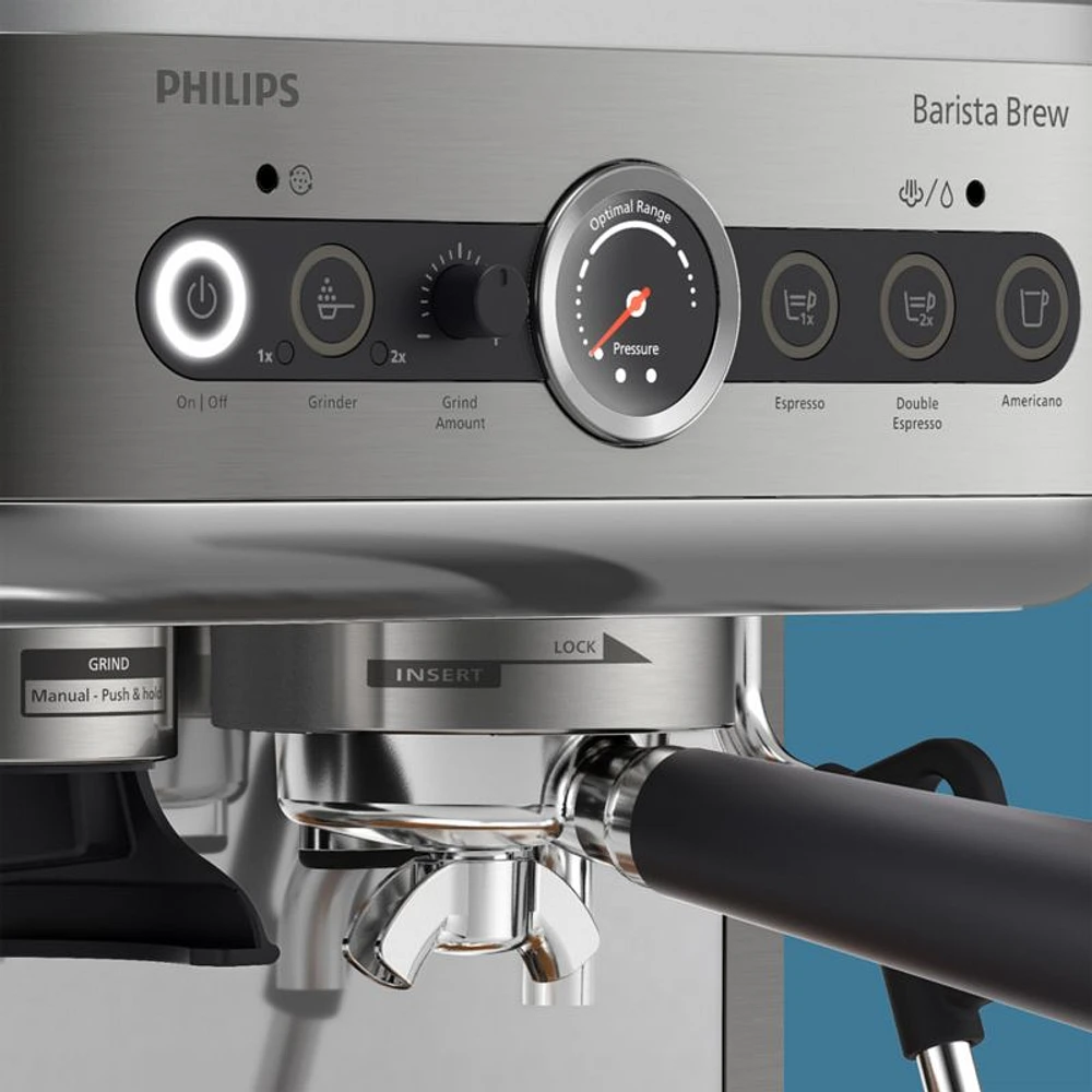 Philips BaristaBrew Dual Bean Hopper Espresso Machine in Stainless Steel
