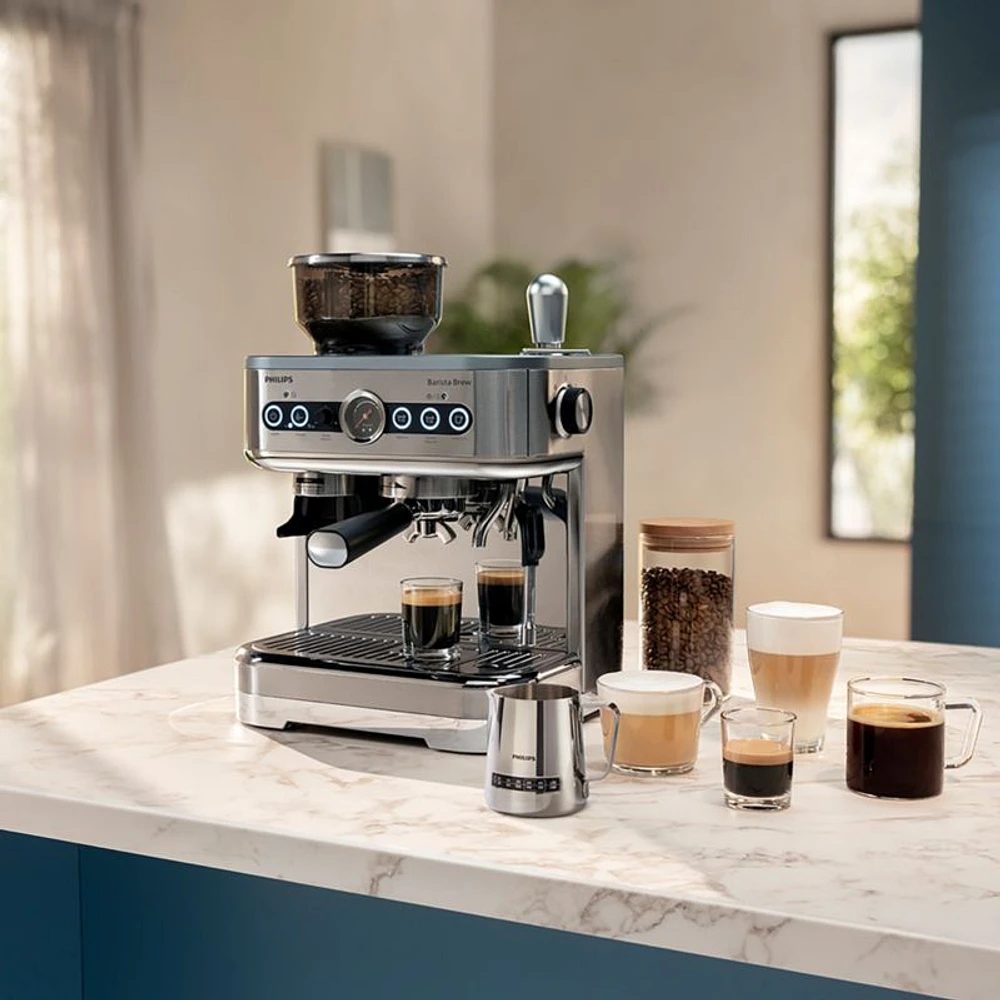 Philips BaristaBrew Dual Bean Hopper Espresso Machine in Stainless Steel
