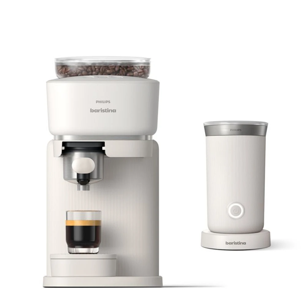 Philips Baristina Milky White Espresso Machine with Milk Frother