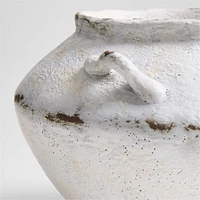 Pompeii 9" Chalky White Ceramic Vase with Handles