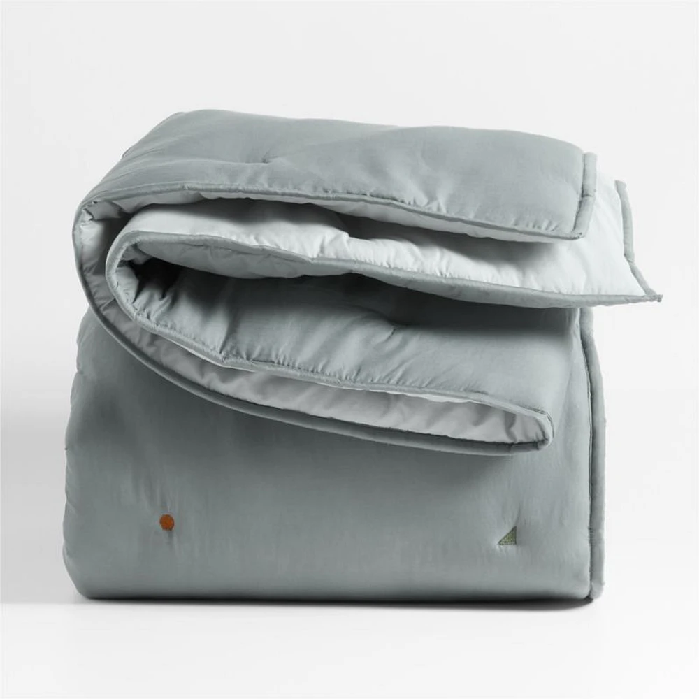 Pop Stitch Deep Indigo Organic Cotton Voile Kids Twin Comforter