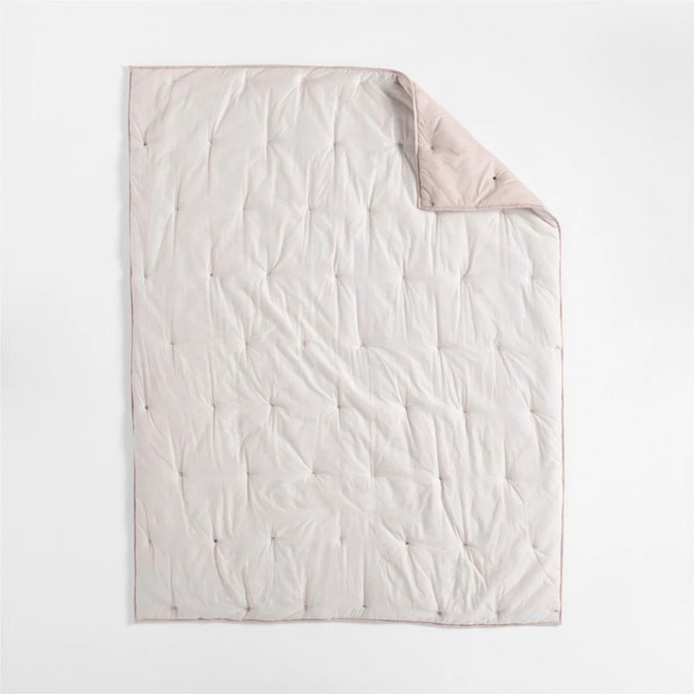 Pop Stitch Elegant Pink Organic Cotton Voile Kids Twin Comforter