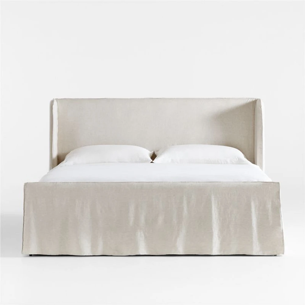 Positano Oatmeal Ivory Slipcovered King Bed