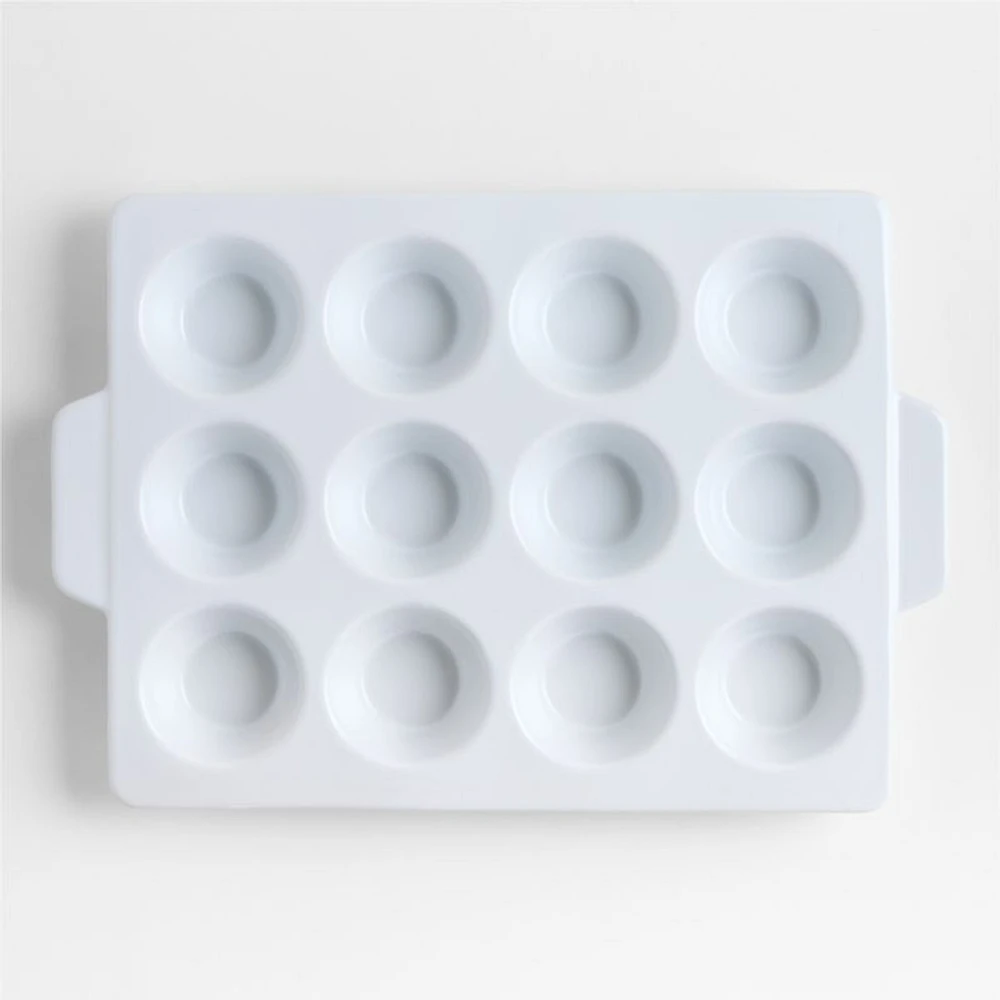 Potluck White 12-Cup Ceramic Muffin Pan