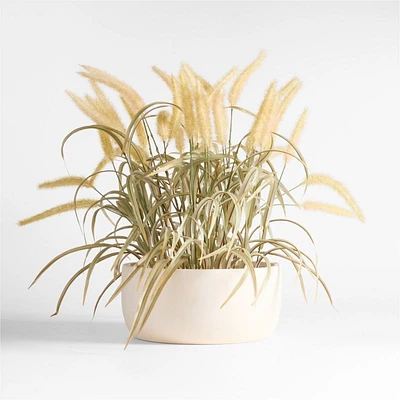 Large Potted Faux Grass in White Pot