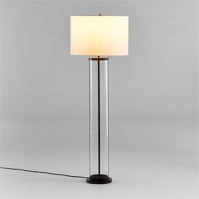 Promenade Black Floor Lamp with White Shade 62"