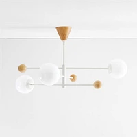 Quinn White Metal & Wood 28" Kids Ceiling Light