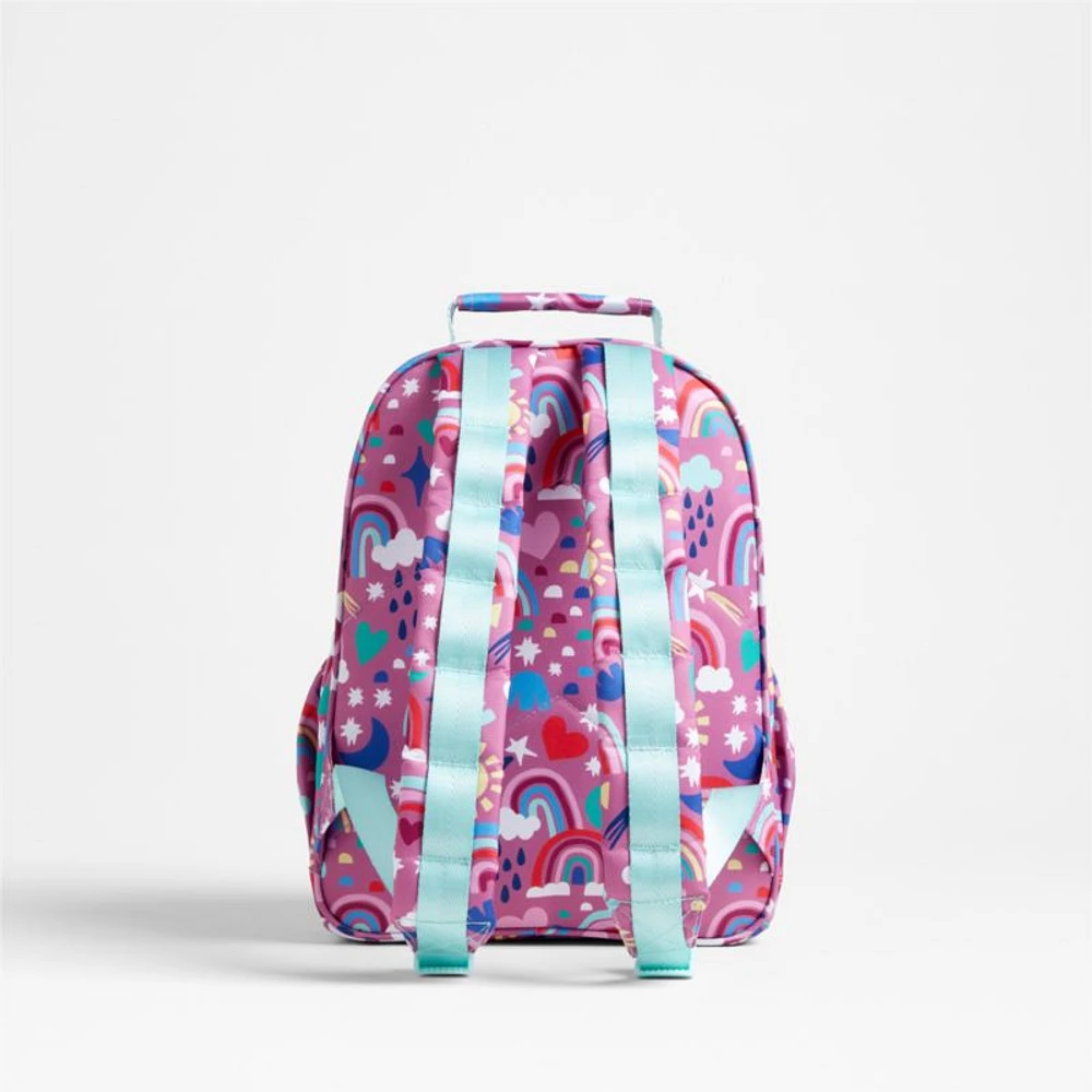 Rainy Rainbows Small Kids Backpack with Side Pockets