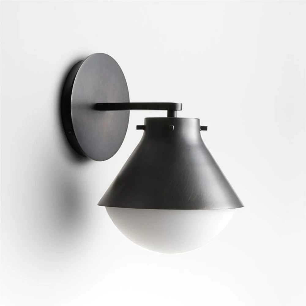 Rainier Black Conical Wall Sconce Light