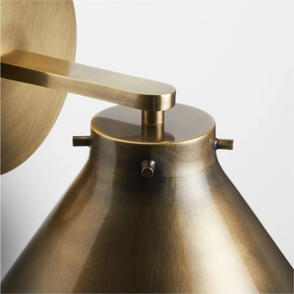Rainier Brass Conical Wall Sconce Light