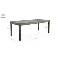 Regatta 84" Weathered Grey Solid Teak Wood Rectangular Outdoor Dining Table
