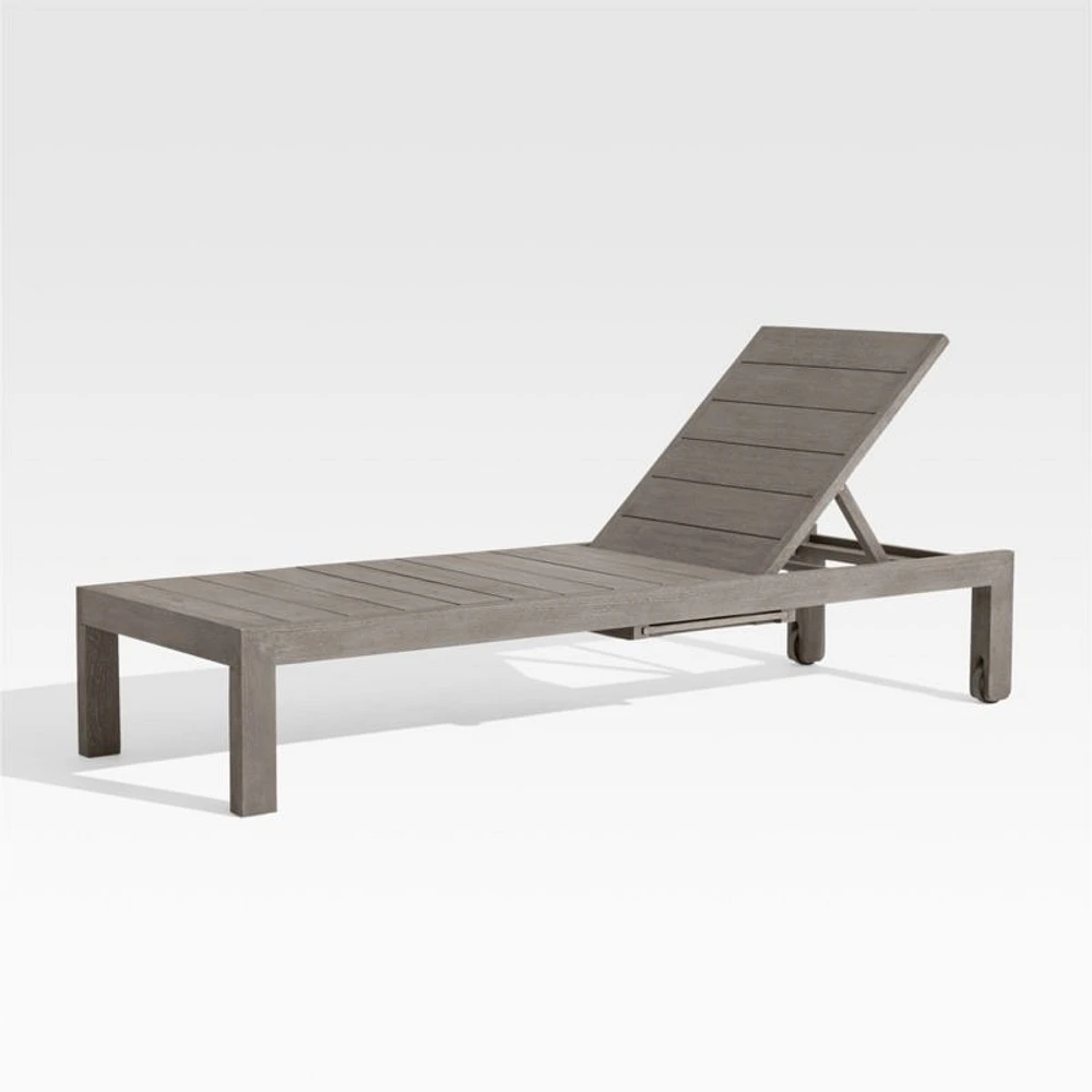 Regatta Grey Wash Teak Wood Outdoor Chaise Lounge