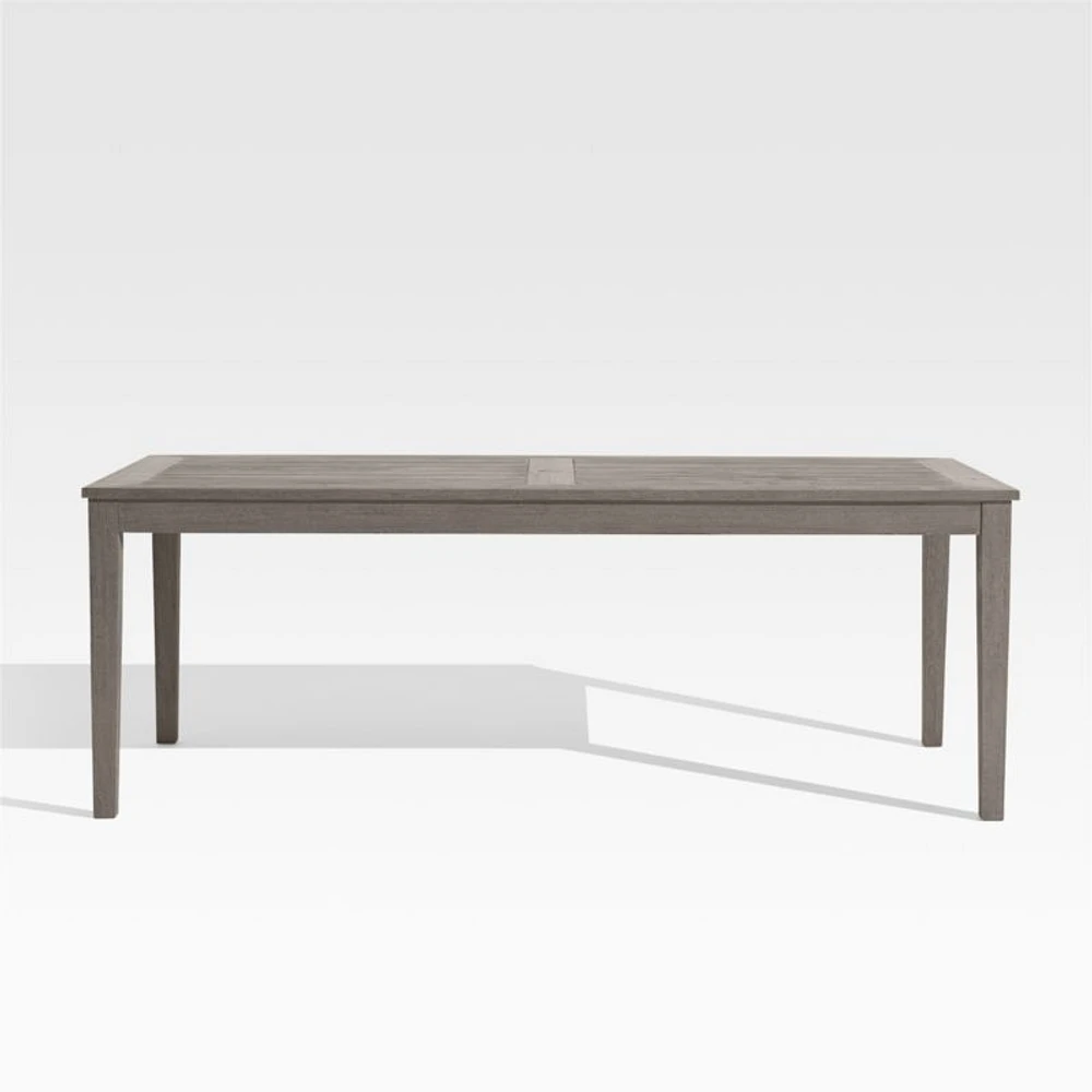 Regatta 84" Weathered Grey Solid Teak Wood Rectangular Outdoor Dining Table