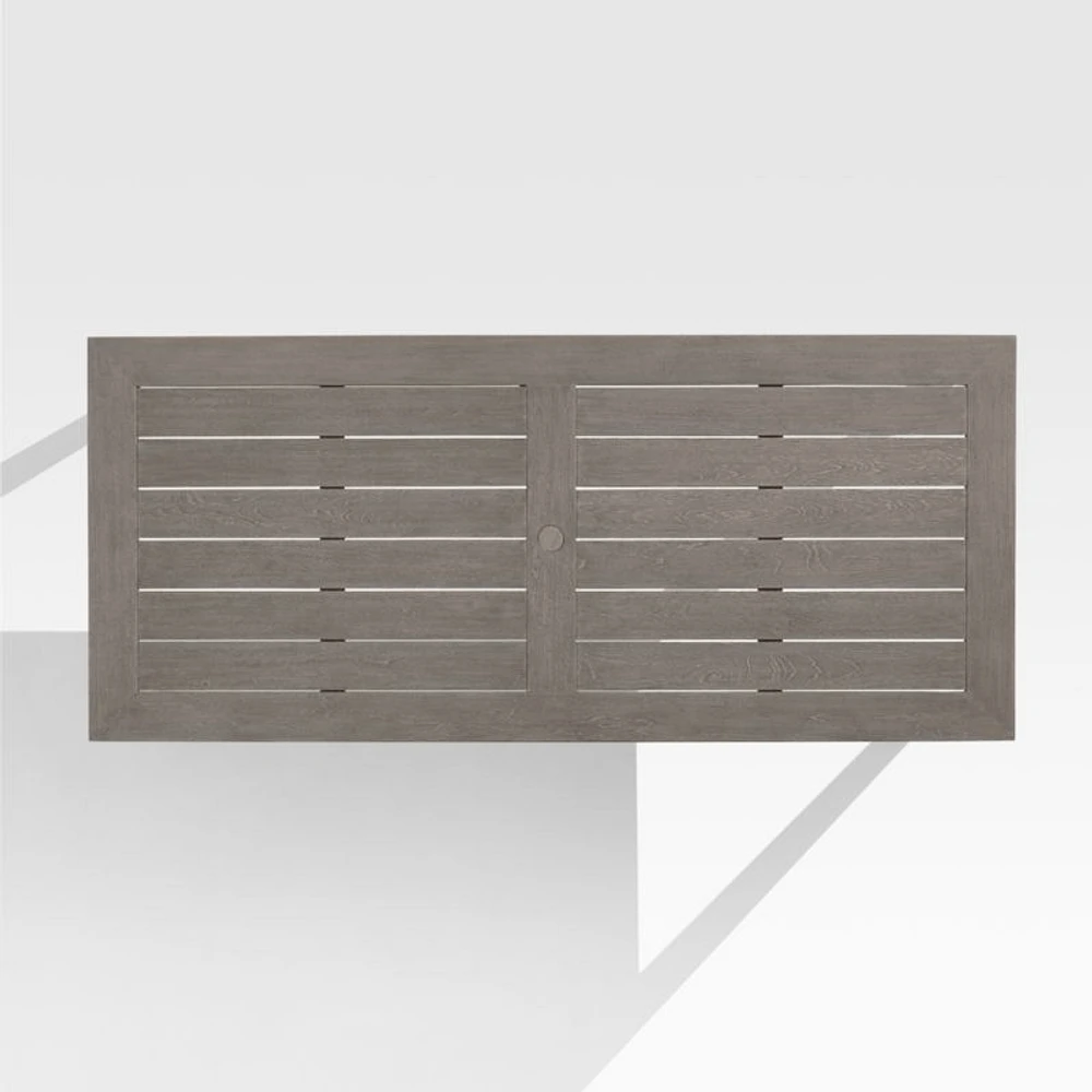 Regatta 84" Weathered Grey Solid Teak Wood Rectangular Outdoor Dining Table