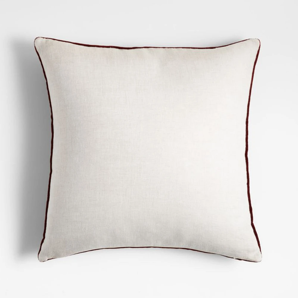 Faux Mohair Recycled 20x20 Brick Red Throw Pillow Cover