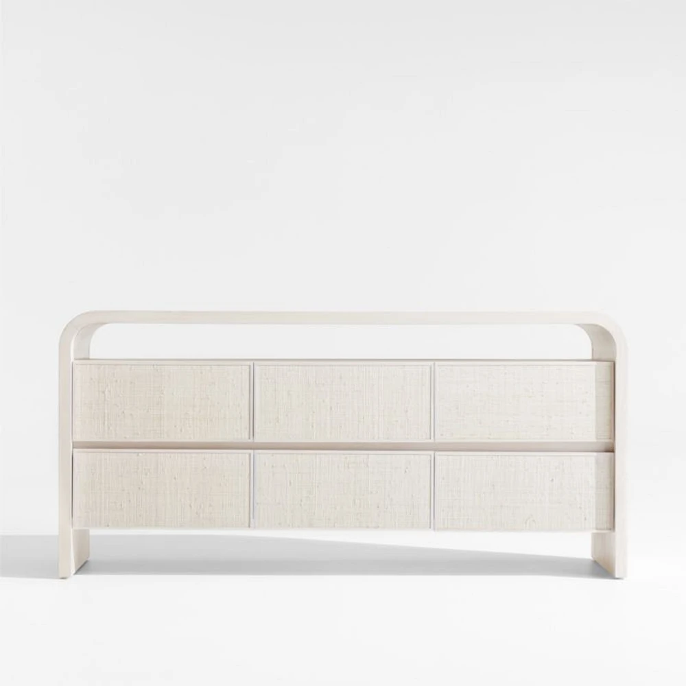 Rica 60" Grasscloth 6-Drawer Dresser by Leanne Ford