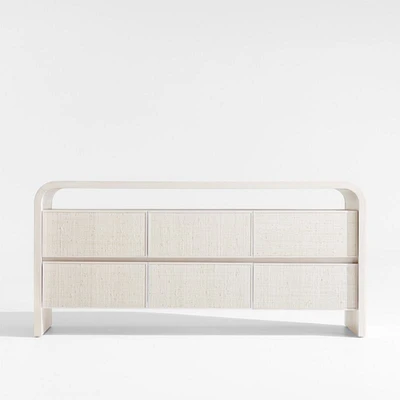 Rica 60" Grasscloth 6-Drawer Dresser by Leanne Ford