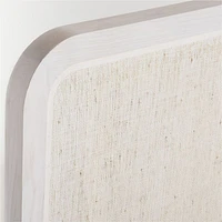 Rica White Wood and Grasscloth Queen Bed