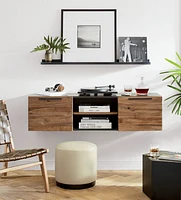 Rigby Natural 55" Small Floating Storage Media Console