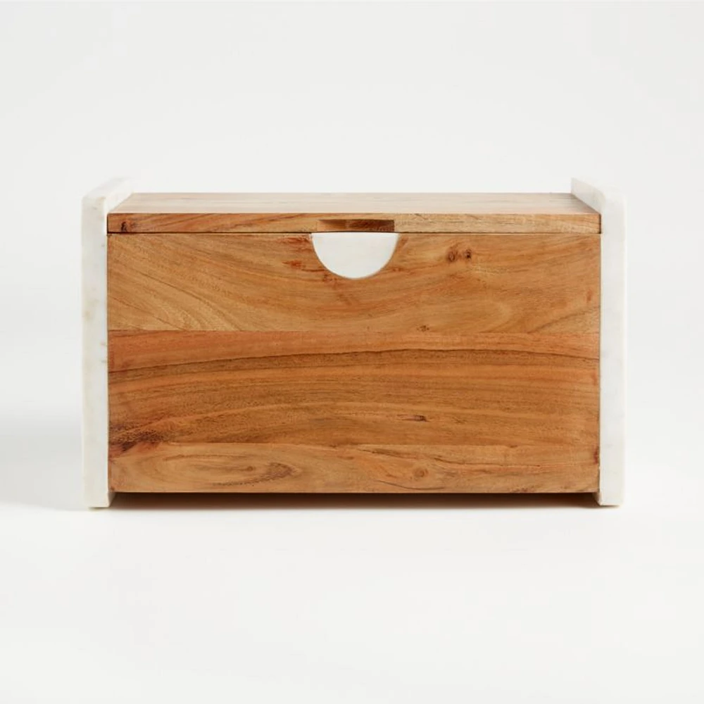 Rima Acacia Marble Bread Box