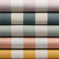 Riviera Stripe Verte Green Organic Cotton Kids Twin Duvet Cover