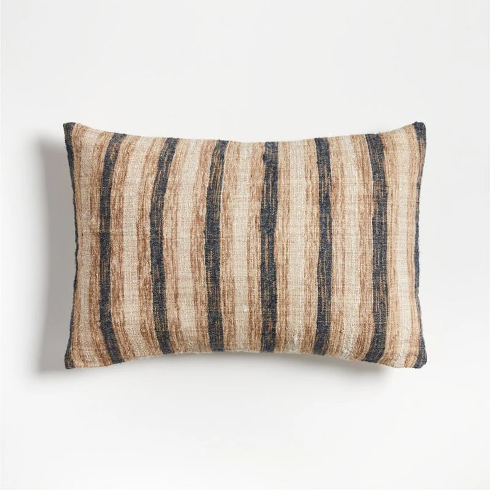 Riviera Stripe 24"x16" Deep Indigo Blue Throw Pillow Cover