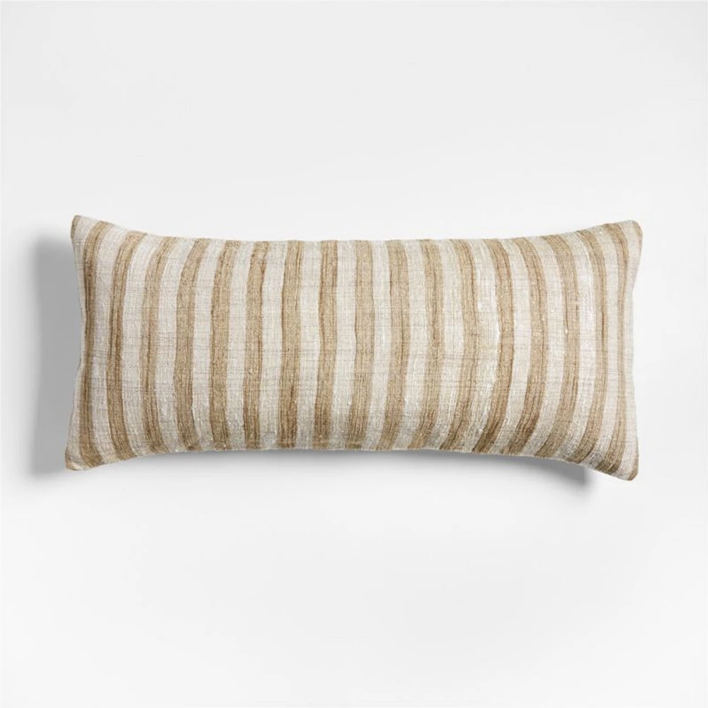 Riviera Stripe 36x16 Arcadia Tan Brown Throw Pillow Cover