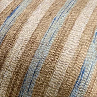 Riviera Stripe 23x23 Pale Blue Throw Pillow with Feather Insert
