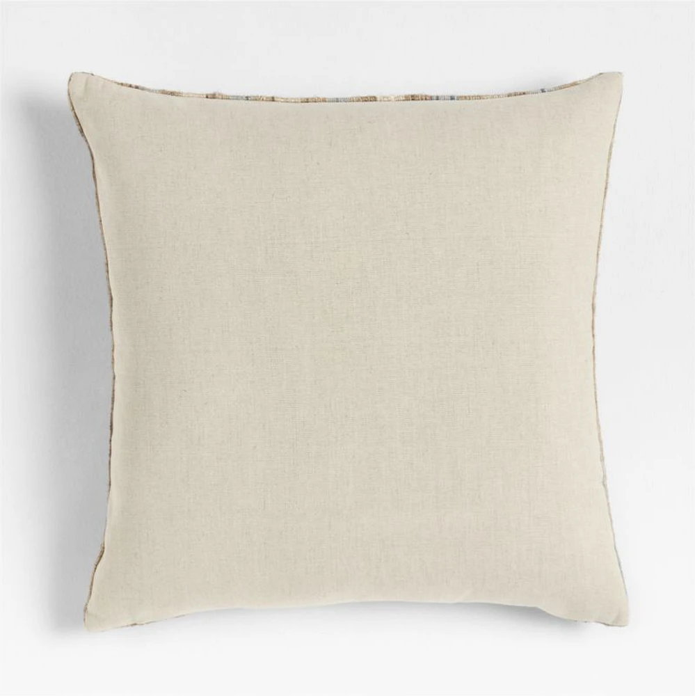 Riviera Stripe 23x23 Pale Blue Throw Pillow with Feather Insert