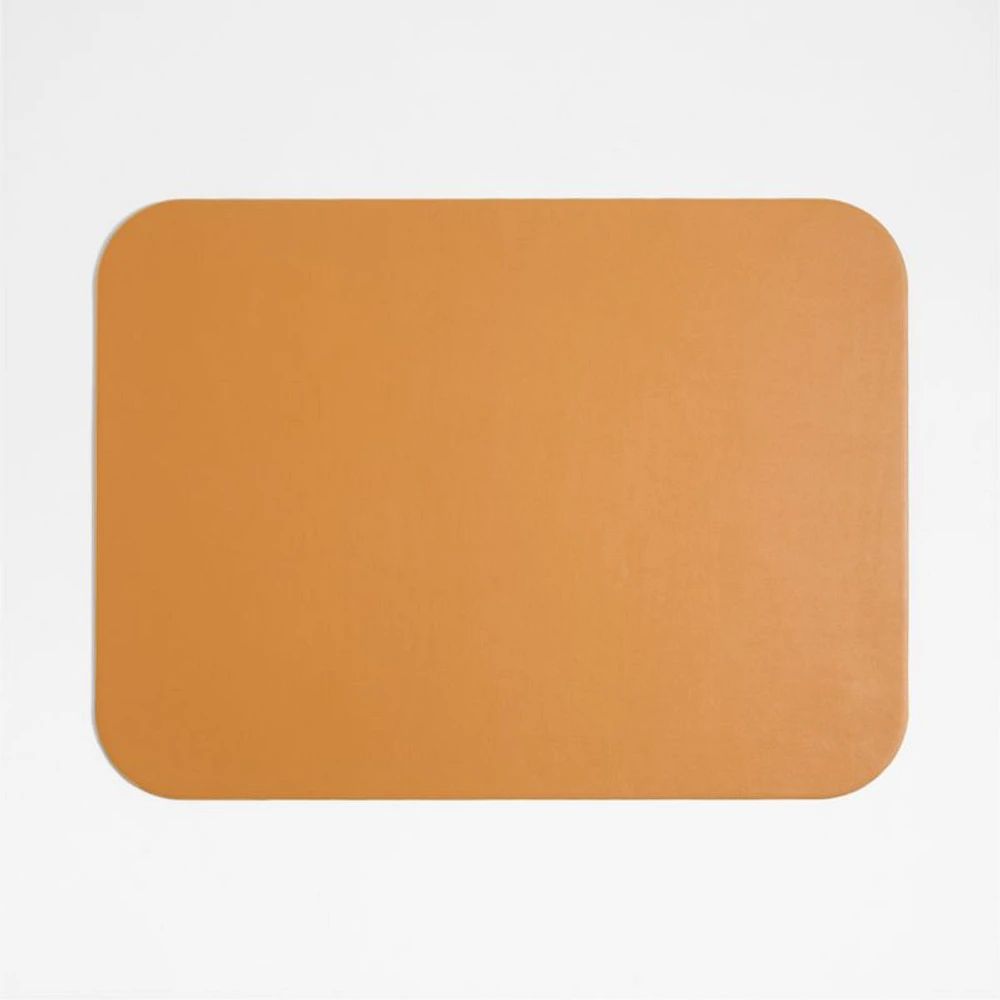 Rizzo Easy Care Recycled Leather Reversible Brown Rectangular Placemat