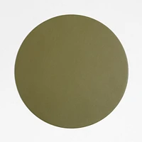 Rizzo Easy Care Faux Leather Reversible Desert Green and Light Brown Round Placemat
