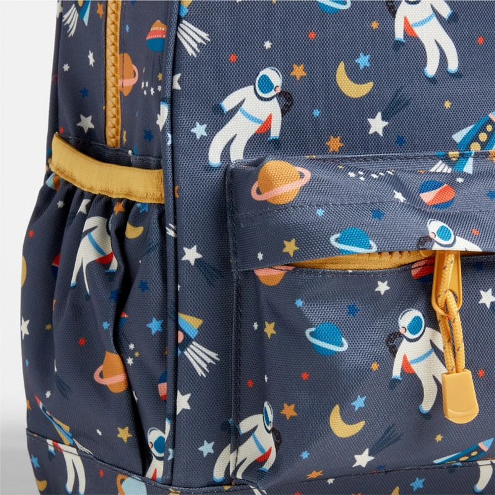 Outer Space Explorer Small Kids Backpack with Side Pockets
