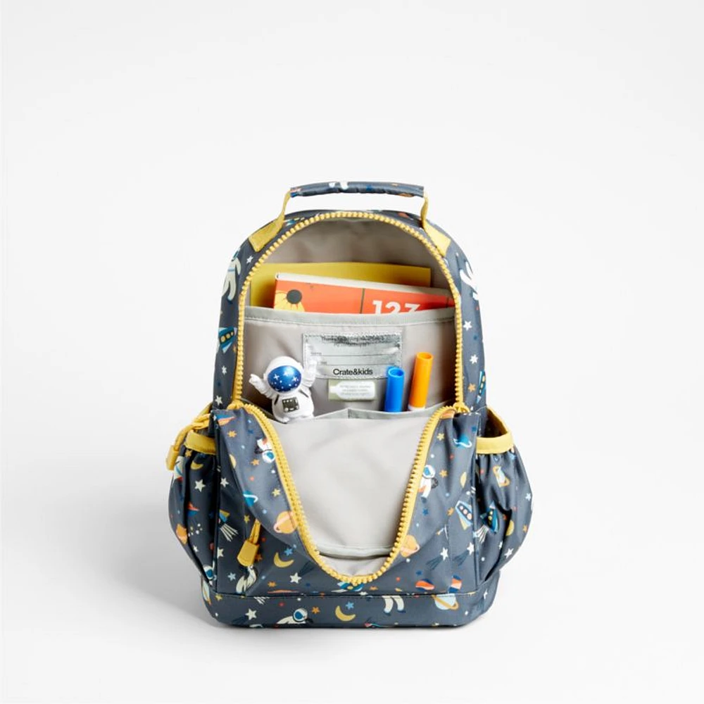 Outer Space Explorer Small Kids Backpack with Side Pockets